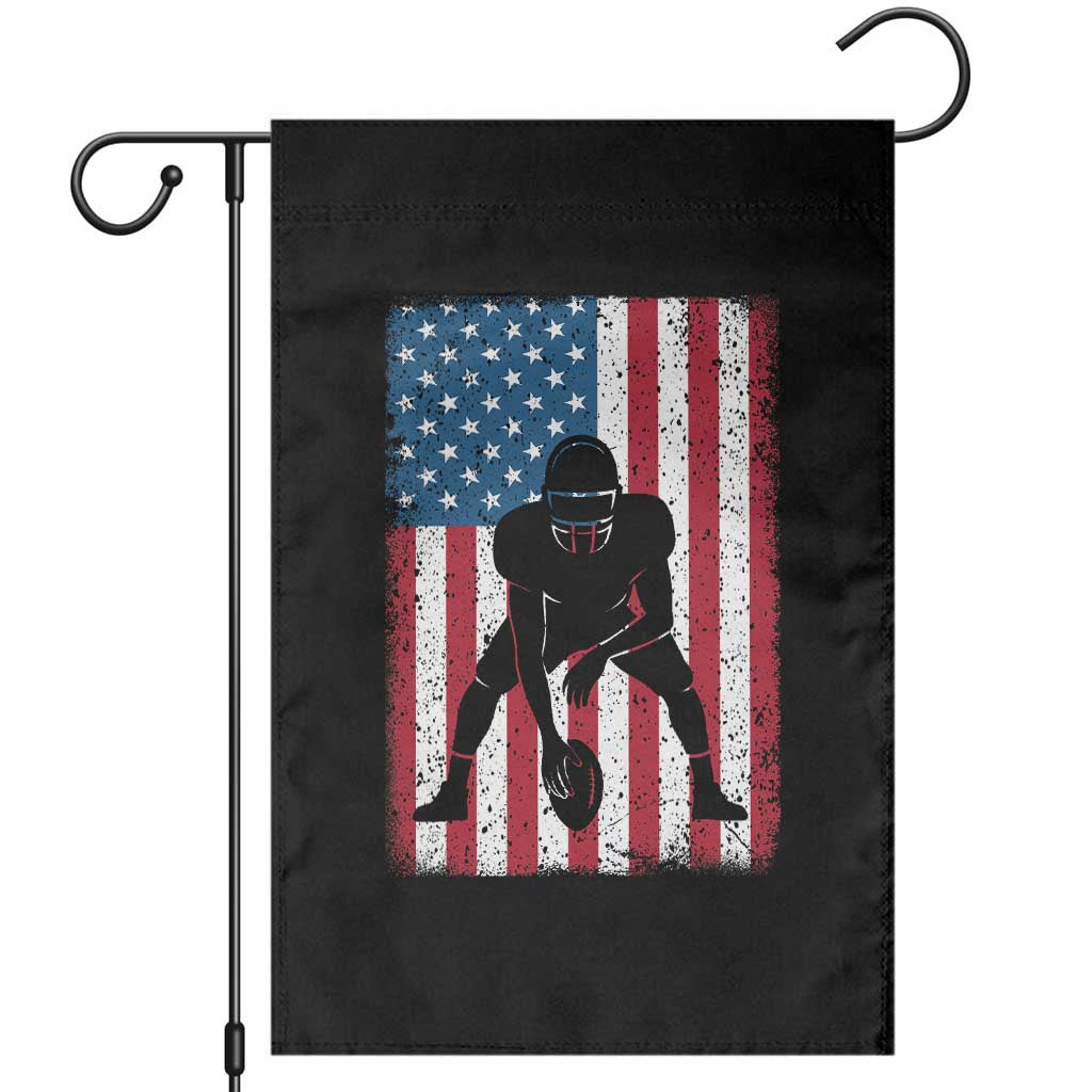 American Flag Football Garden Flag Cool Distressed Vintage Patriotic Football Player - Wonder Print Shop