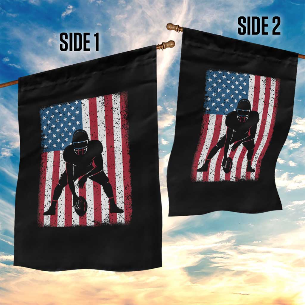 American Flag Football Garden Flag Cool Distressed Vintage Patriotic Football Player - Wonder Print Shop