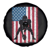 American Flag Football Spare Tire Cover Cool Distressed Vintage Patriotic Football Player - Wonder Print Shop