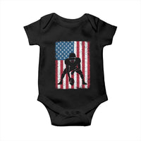 American Flag Football Baby Onesie Cool Distressed Vintage Patriotic Football Player - Wonder Print Shop