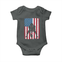 American Flag Football Baby Onesie Cool Distressed Vintage Patriotic Football Player - Wonder Print Shop