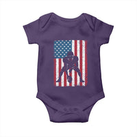 American Flag Football Baby Onesie Cool Distressed Vintage Patriotic Football Player - Wonder Print Shop