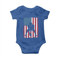 American Flag Football Baby Onesie Cool Distressed Vintage Patriotic Football Player - Wonder Print Shop