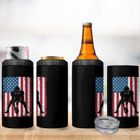 American Flag Football 4 in 1 Can Cooler Tumbler Cool Distressed Vintage Patriotic Football Player - Wonder Print Shop