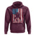 American Flag Football Hoodie Cool Distressed Vintage Patriotic Football Player - Wonder Print Shop