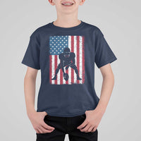 American Flag Football T Shirt For Kid Cool Distressed Vintage Patriotic Football Player - Wonder Print Shop