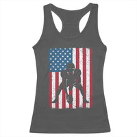 American Flag Football Racerback Tank Top Cool Distressed Vintage Patriotic Football Player - Wonder Print Shop