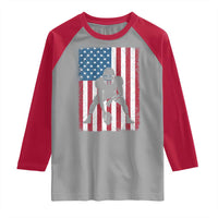 American Flag Football Raglan Shirt Cool Distressed Vintage Patriotic Football Player - Wonder Print Shop
