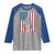 American Flag Football Raglan Shirt Cool Distressed Vintage Patriotic Football Player - Wonder Print Shop