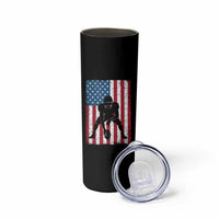 American Flag Football Skinny Tumbler Cool Distressed Vintage Patriotic Football Player - Wonder Print Shop