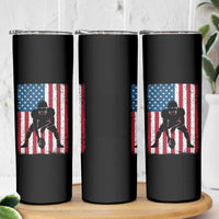 American Flag Football Skinny Tumbler Cool Distressed Vintage Patriotic Football Player - Wonder Print Shop