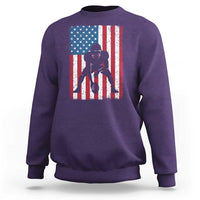 American Flag Football Sweatshirt Cool Distressed Vintage Patriotic Football Player - Wonder Print Shop
