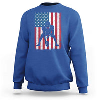 American Flag Football Sweatshirt Cool Distressed Vintage Patriotic Football Player - Wonder Print Shop