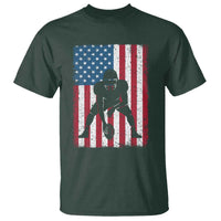American Flag Football T Shirt Cool Distressed Vintage Patriotic Football Player - Wonder Print Shop
