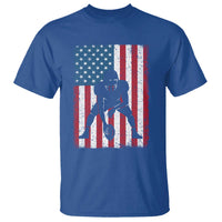American Flag Football T Shirt Cool Distressed Vintage Patriotic Football Player - Wonder Print Shop