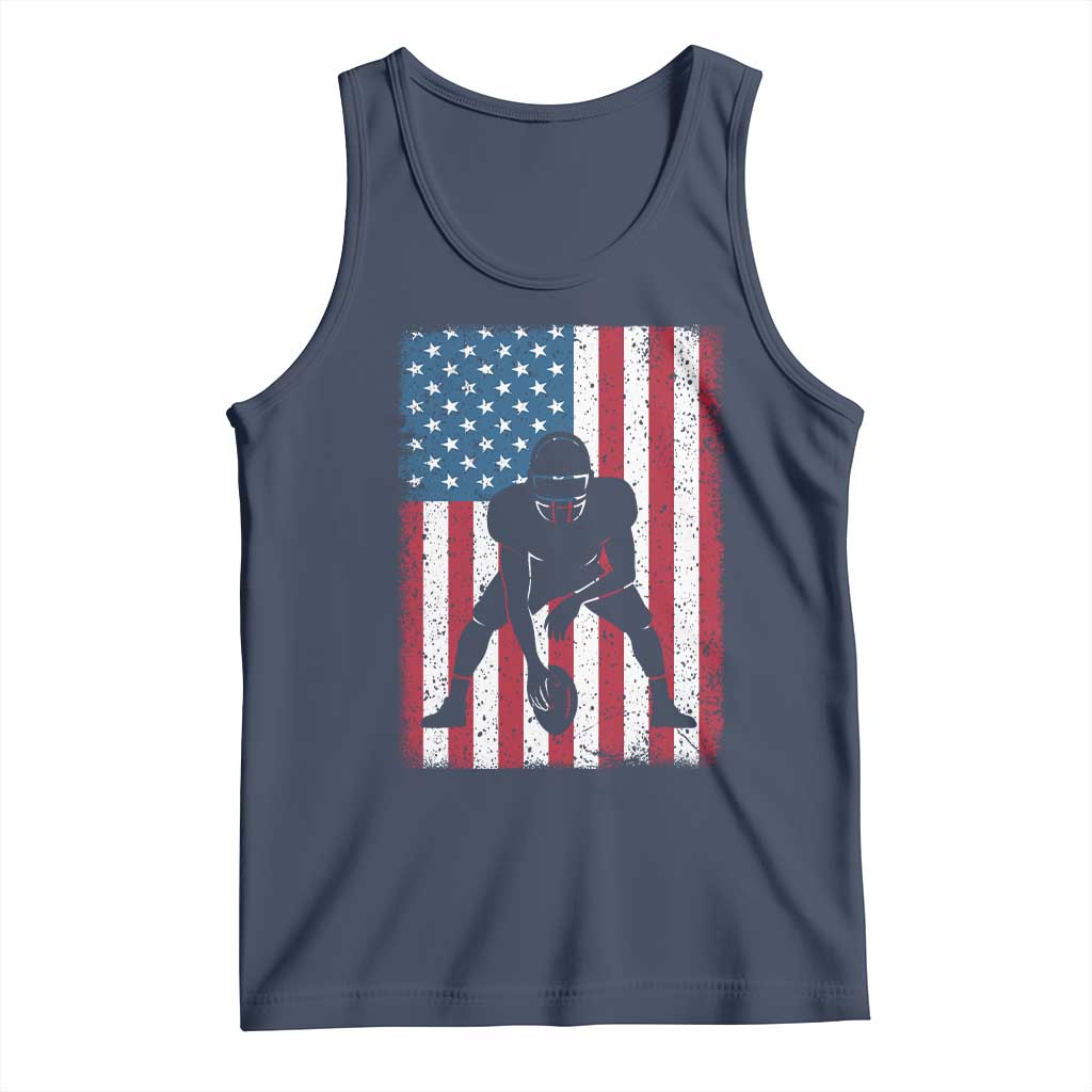 American Flag Football Tank Top Cool Distressed Vintage Patriotic Football Player - Wonder Print Shop