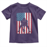 American Flag Football Toddler T Shirt Cool Distressed Vintage Patriotic Football Player - Wonder Print Shop