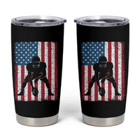 American Flag Football Tumbler Cup Cool Distressed Vintage Patriotic Football Player - Wonder Print Shop