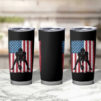 American Flag Football Tumbler Cup Cool Distressed Vintage Patriotic Football Player - Wonder Print Shop