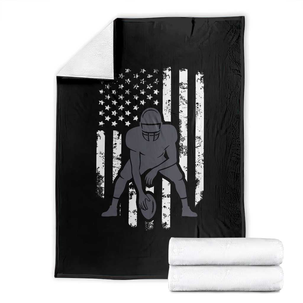Football Player American Flag Throw Blanket Cool Distressed Vintage Patriotic - Wonder Print Shop