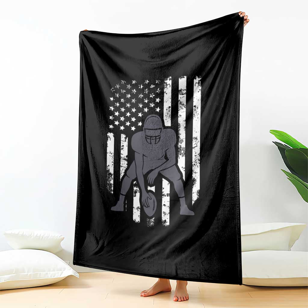Football Player American Flag Throw Blanket Cool Distressed Vintage Patriotic - Wonder Print Shop
