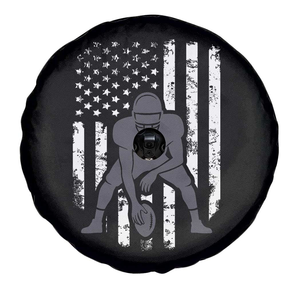 Football Player American Flag Spare Tire Cover Cool Distressed Vintage Patriotic - Wonder Print Shop