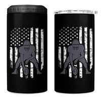 Football Player American Flag 4 in 1 Can Cooler Tumbler Cool Distressed Vintage Patriotic - Wonder Print Shop
