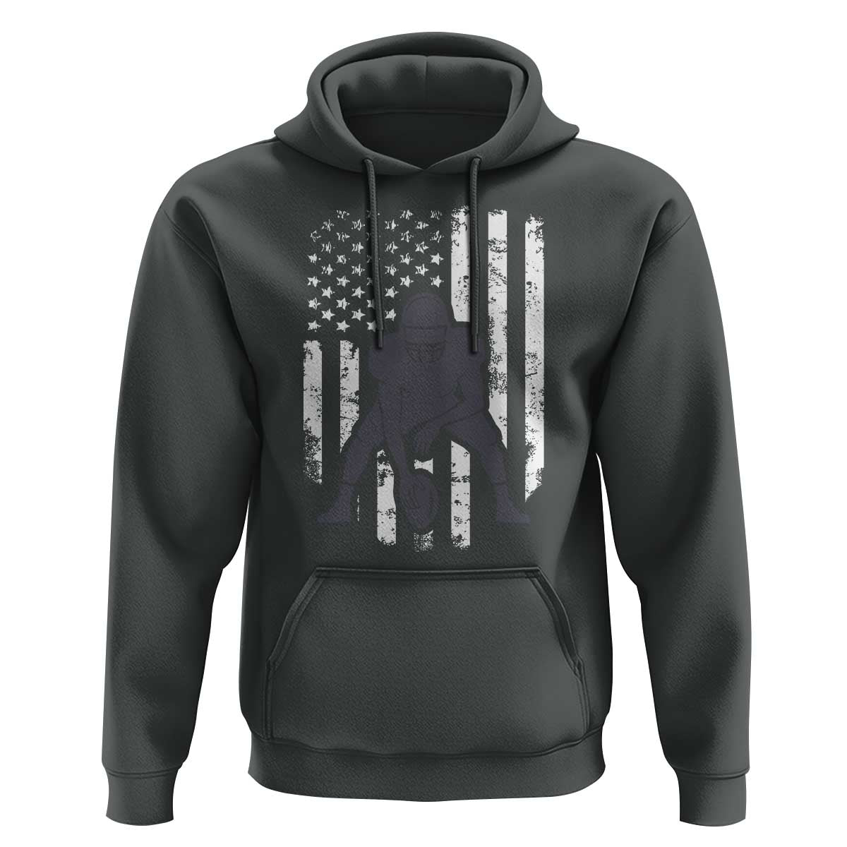 Football Player American Flag Hoodie Cool Distressed Vintage Patriotic - Wonder Print Shop