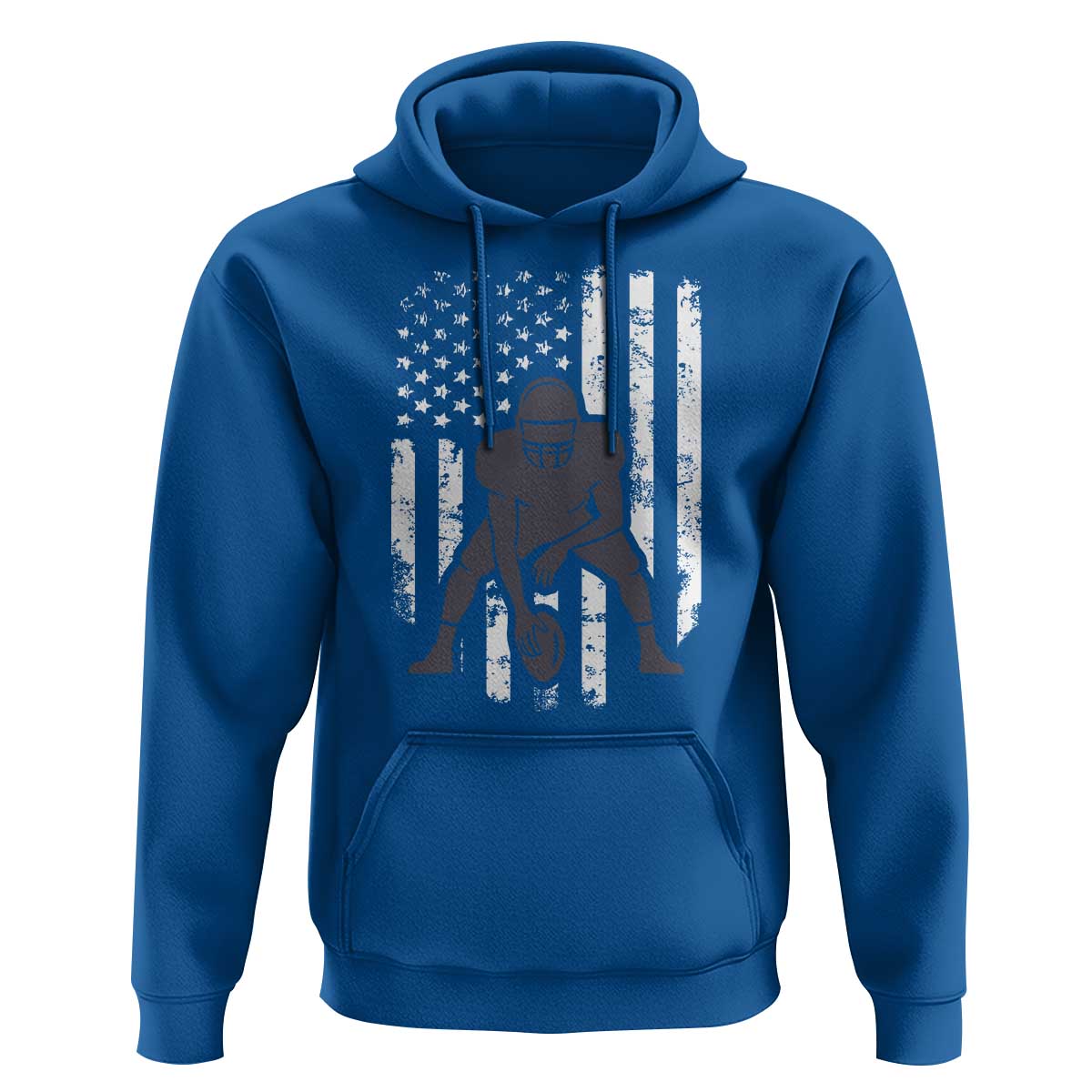 Football Player American Flag Hoodie Cool Distressed Vintage Patriotic - Wonder Print Shop