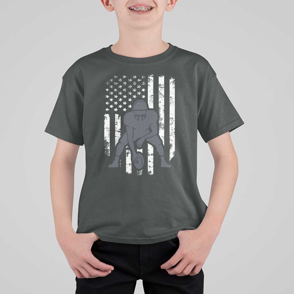 Football Player American Flag T Shirt For Kid Cool Distressed Vintage Patriotic - Wonder Print Shop