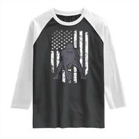 Football Player American Flag Raglan Shirt Cool Distressed Vintage Patriotic - Wonder Print Shop