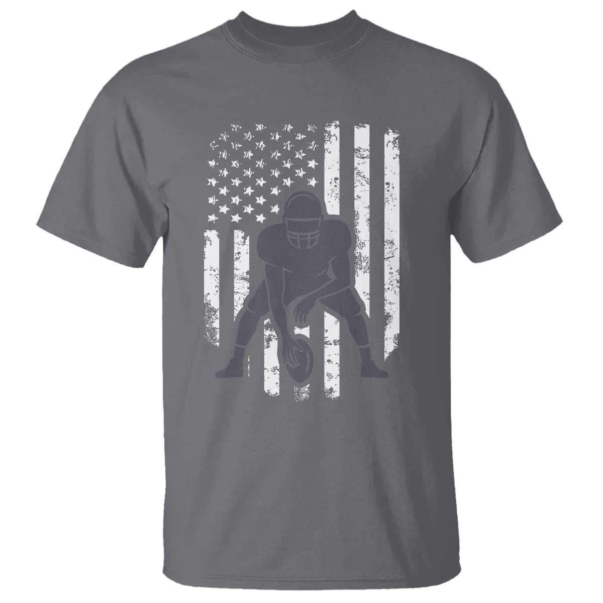 Football Player American Flag T Shirt Cool Distressed Vintage Patriotic - Wonder Print Shop