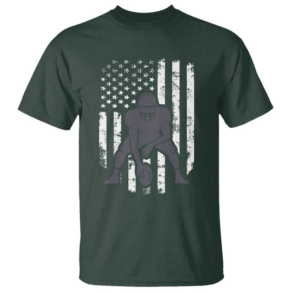 Football Player American Flag T Shirt Cool Distressed Vintage Patriotic - Wonder Print Shop