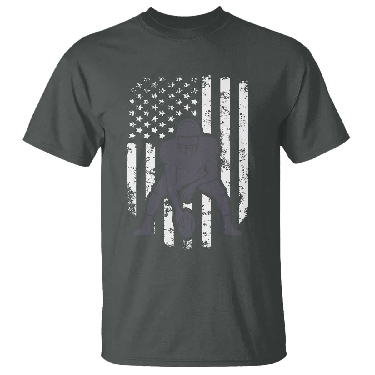 Football Player American Flag T Shirt Cool Distressed Vintage Patriotic - Wonder Print Shop
