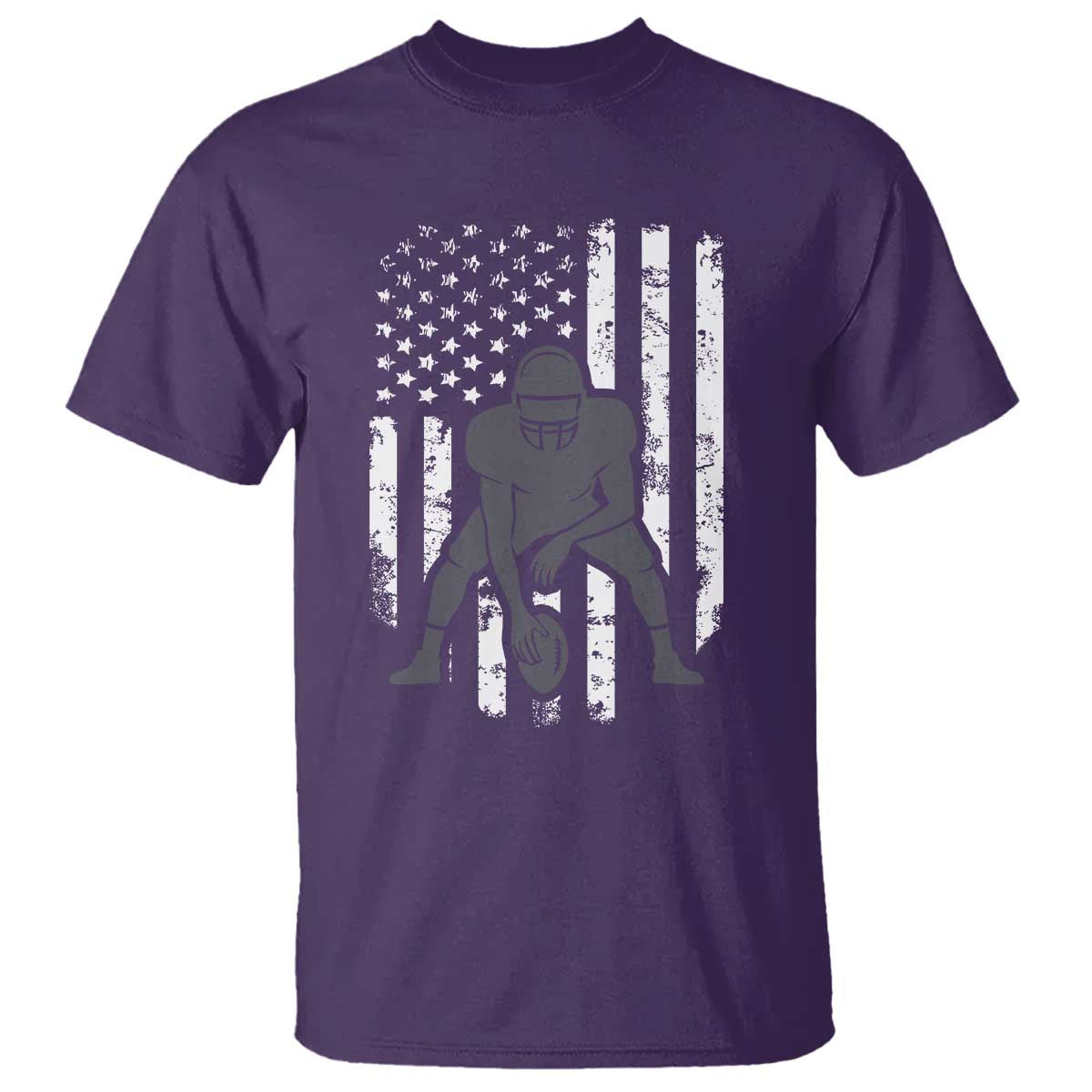 Football Player American Flag T Shirt Cool Distressed Vintage Patriotic - Wonder Print Shop