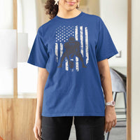Football Player American Flag T Shirt For Women Cool Distressed Vintage Patriotic - Wonder Print Shop