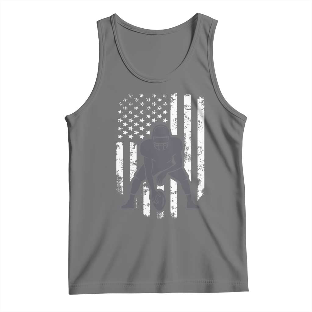 Football Player American Flag Tank Top Cool Distressed Vintage Patriotic - Wonder Print Shop