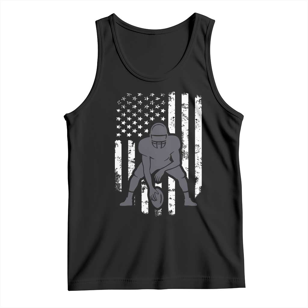 Football Player American Flag Tank Top Cool Distressed Vintage Patriotic - Wonder Print Shop