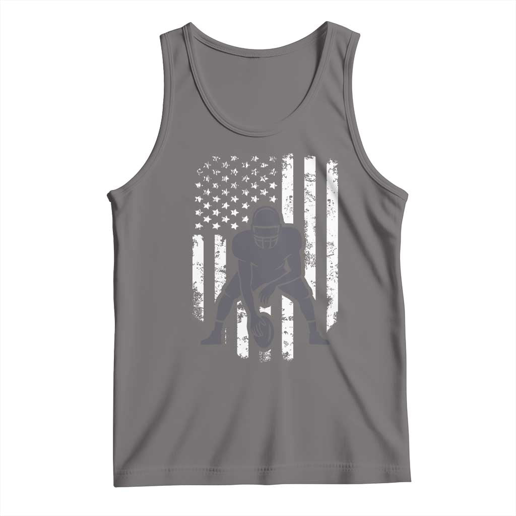 Football Player American Flag Tank Top Cool Distressed Vintage Patriotic - Wonder Print Shop
