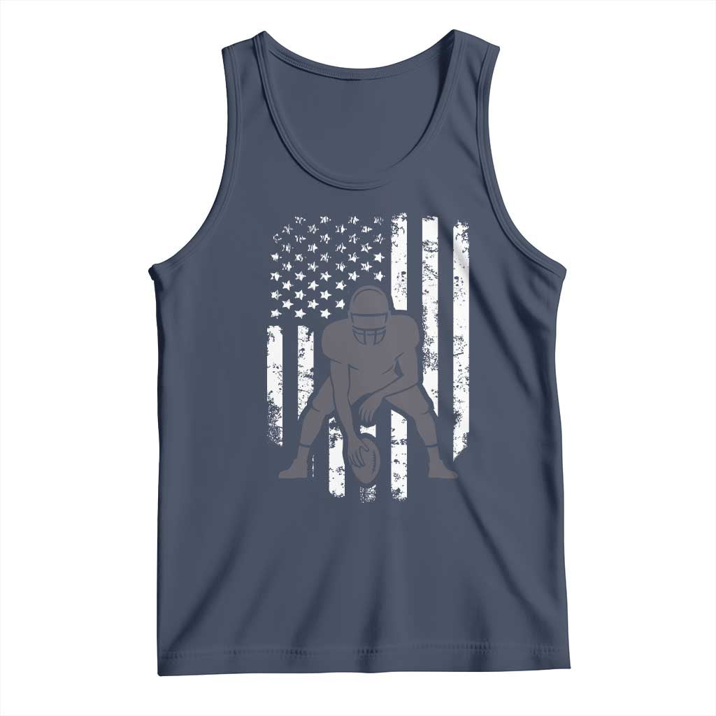 Football Player American Flag Tank Top Cool Distressed Vintage Patriotic - Wonder Print Shop