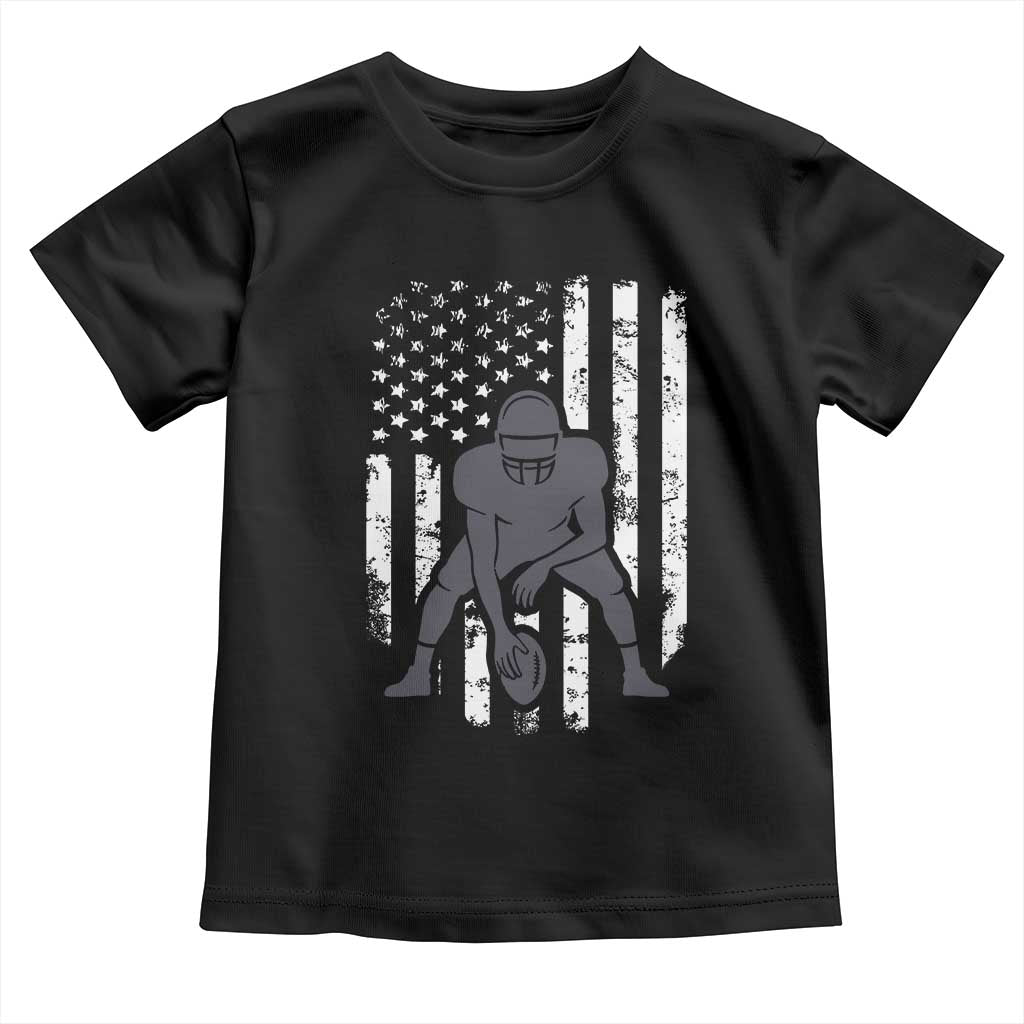 Football Player American Flag Toddler T Shirt Cool Distressed Vintage Patriotic - Wonder Print Shop