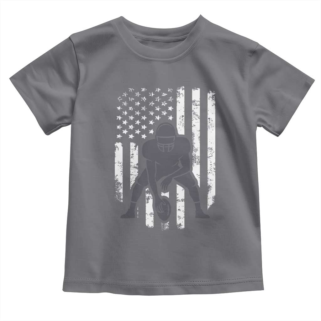 Football Player American Flag Toddler T Shirt Cool Distressed Vintage Patriotic - Wonder Print Shop