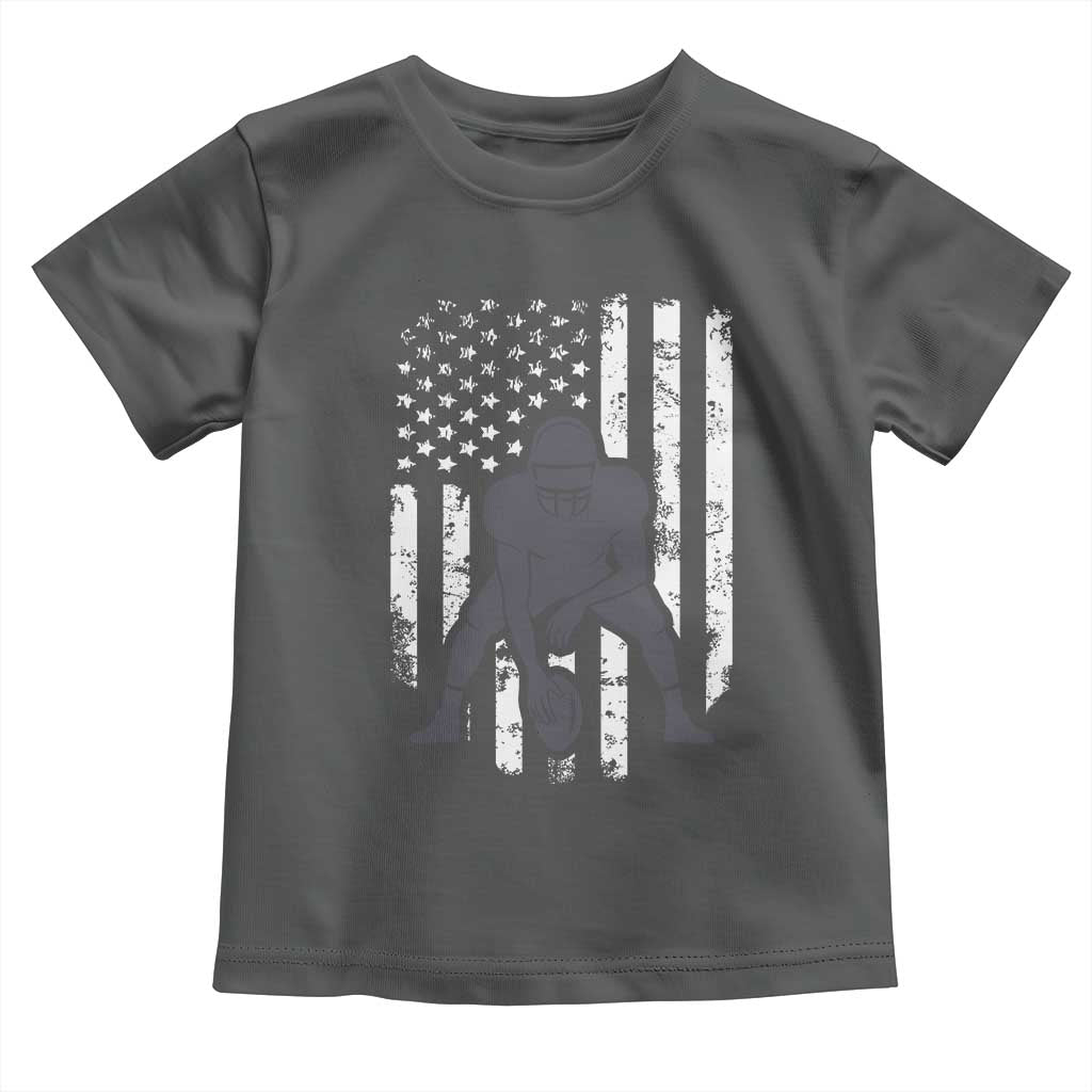 Football Player American Flag Toddler T Shirt Cool Distressed Vintage Patriotic - Wonder Print Shop