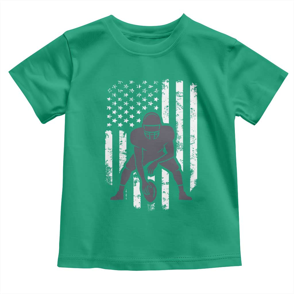 Football Player American Flag Toddler T Shirt Cool Distressed Vintage Patriotic - Wonder Print Shop