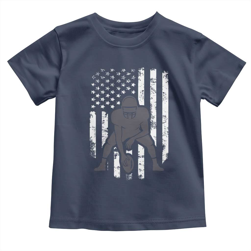 Football Player American Flag Toddler T Shirt Cool Distressed Vintage Patriotic - Wonder Print Shop