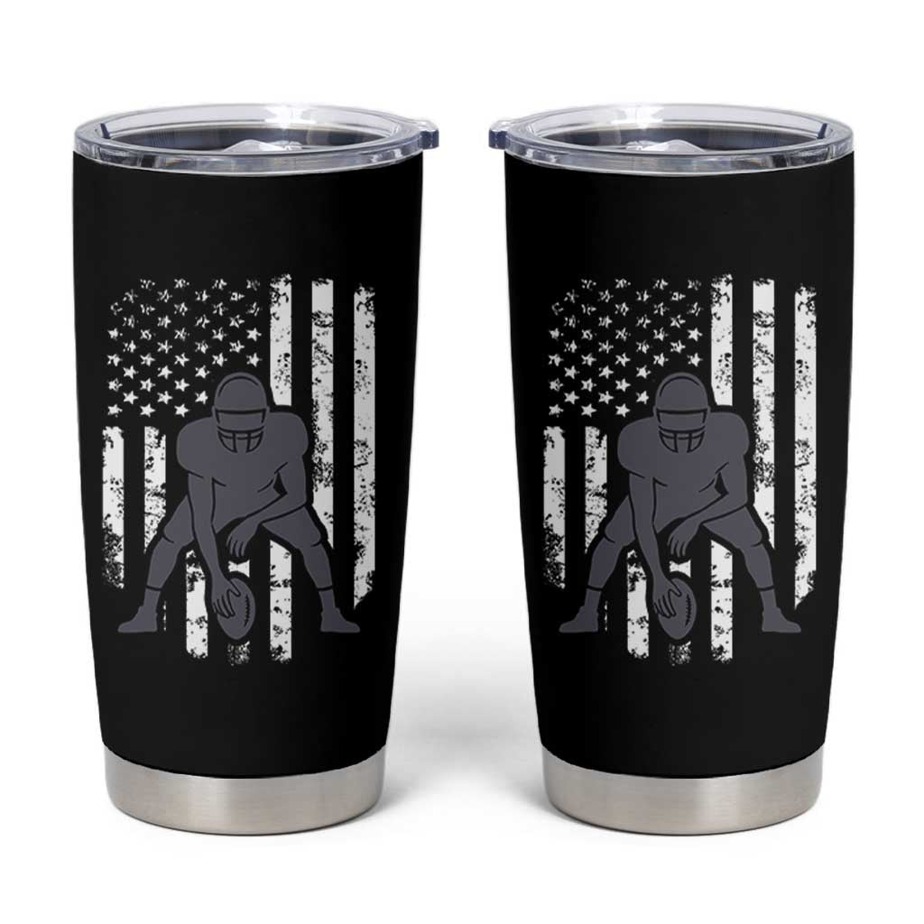 Football Player American Flag Tumbler Cup Cool Distressed Vintage Patriotic - Wonder Print Shop