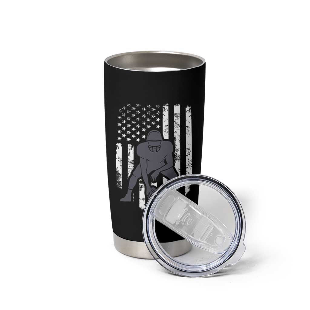 Football Player American Flag Tumbler Cup Cool Distressed Vintage Patriotic - Wonder Print Shop