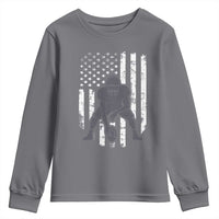 Football Player American Flag Youth Sweatshirt Cool Distressed Vintage Patriotic - Wonder Print Shop