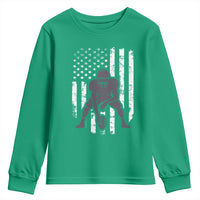 Football Player American Flag Youth Sweatshirt Cool Distressed Vintage Patriotic - Wonder Print Shop