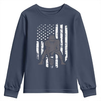 Football Player American Flag Youth Sweatshirt Cool Distressed Vintage Patriotic - Wonder Print Shop